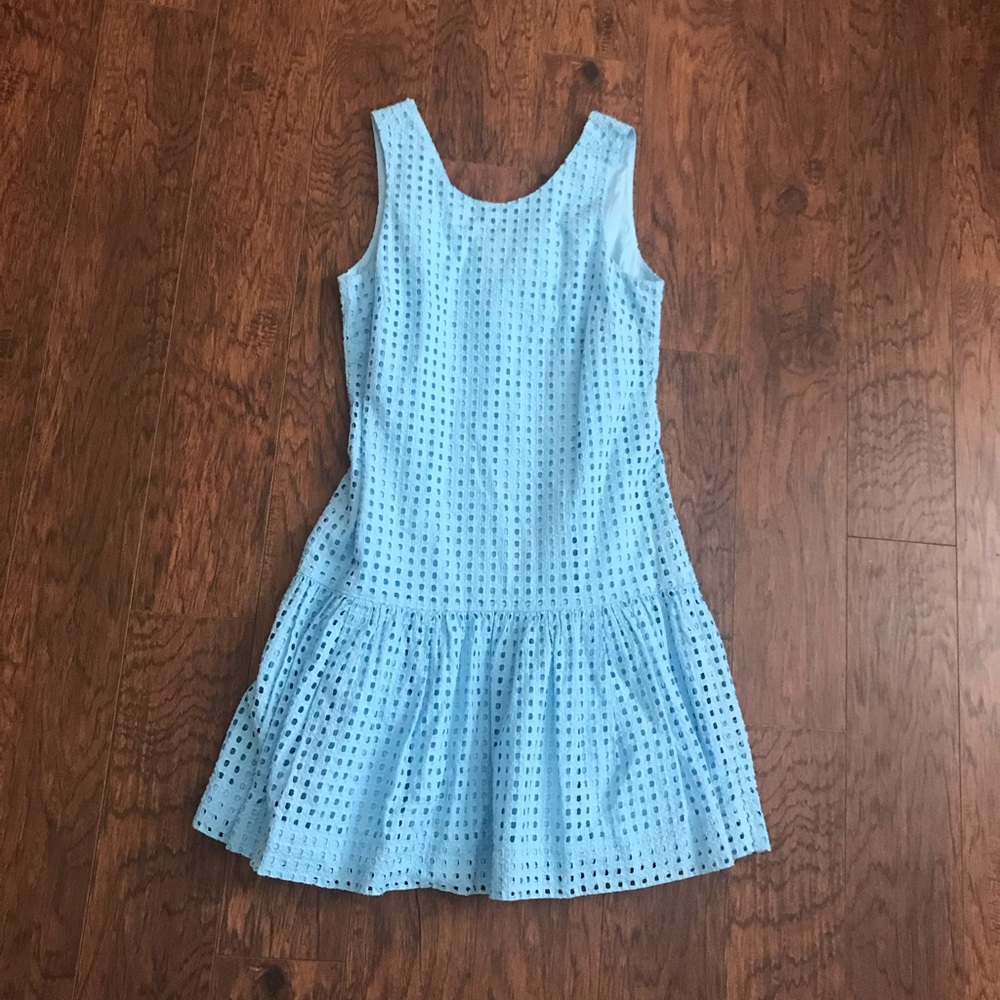 J. Crew Size 0 Blue Sleeveless Ruffled Dress Lined